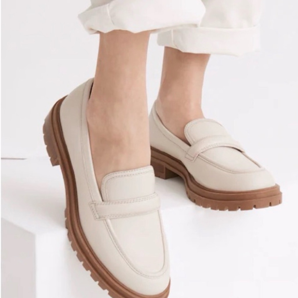 Madewell Bradley Chunky Lugsole Loafer In Harvest Moon Leather 8 1/2 Like New